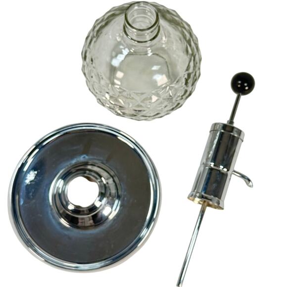 Vintage Park Sherman Glass & Chrome Pump Liquor Dispenser Mid Century Barware - Picture 7 of 7